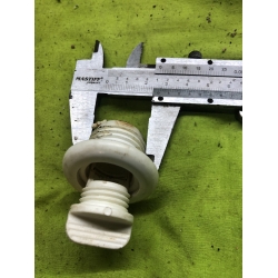 Korek spustowy z gniazdem biały